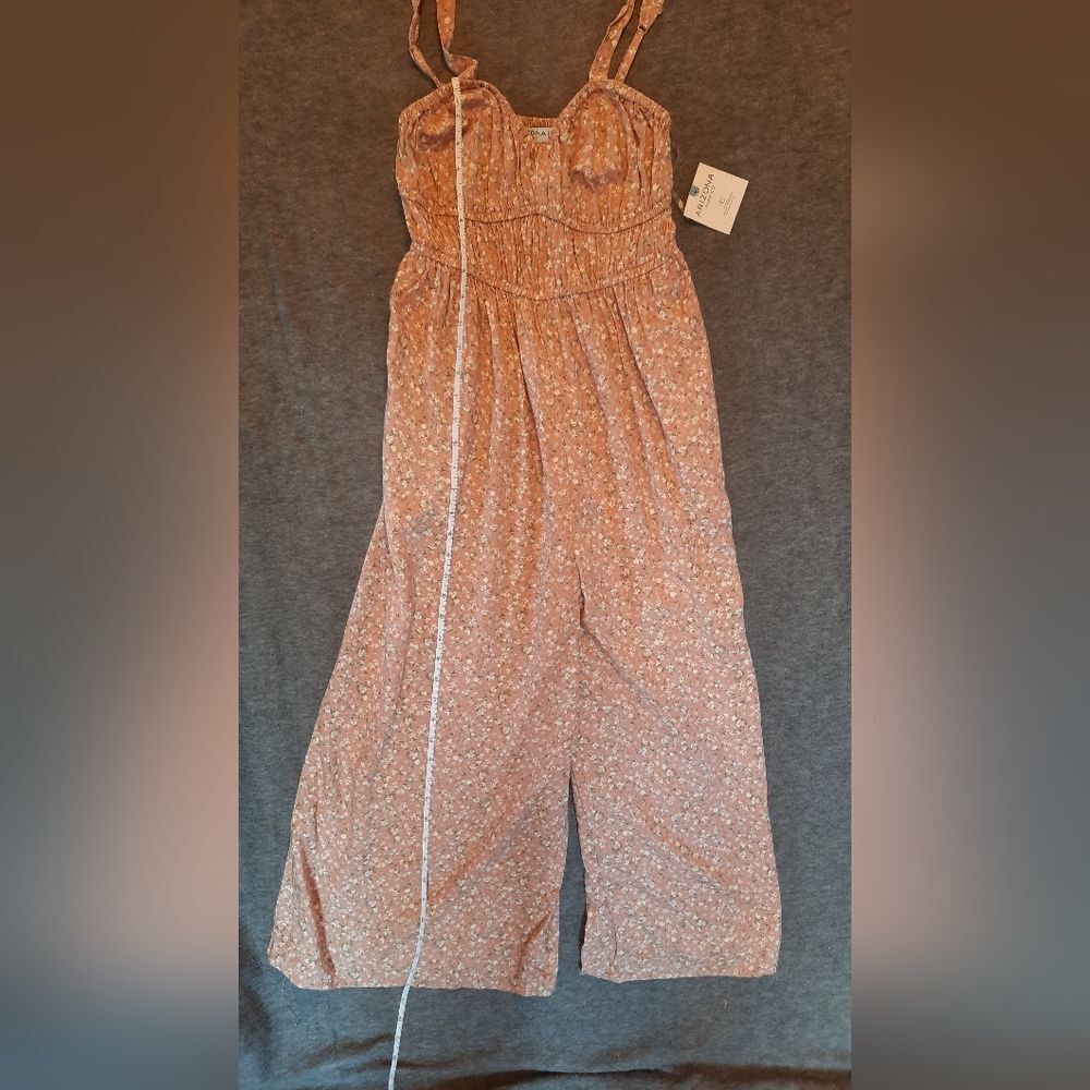 Arizona Romper Small Pink Floral Sleeveless Spagetti Strap Casual Spring Comfort - Picture 12 of 15